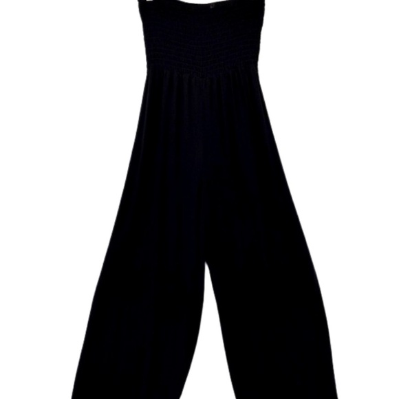 1.STATE Women's Strapless Wide Leg Jumpsuit Swimsuit Coverup Black S, - Picture 5 of 16